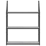 vidaXL Étagère murale 3 niveaux sonoma gris 60x21x78 5 cm