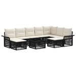 vidaXL Ensemble de canapé de jardin 10 Pièces Noir et blanc crème
