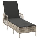vidaXL Chaise Longue Gris Clair Rotin PE 157 x 55 x 92 cm Pliable