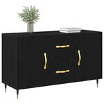 vidaXL Buffet Chêne noir 100 x 36 x 60 cm Bois d'ingénierie