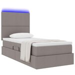 vidaXL Lit avec rangement et LED avec LED Taupe 100 x 200 cm Polyester