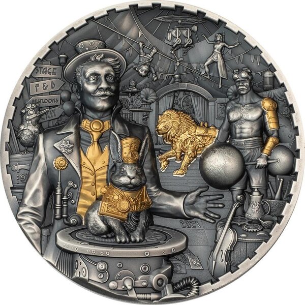 Monnaie CARNIVAL Steampunk 3 Oz Argent 20$ Cook Islands 2024 (PRÉCOMMANDE)