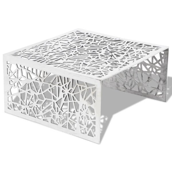 vidaXL Table basse argentée Design géométrique Aluminium