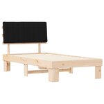 vidaXL Cadre de lit avec tête de lit rembourrée Noir 100 x 200 cm