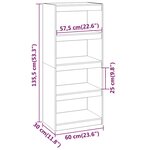 vidaXL Bibliothèque/Séparateur de pièce Blanc 60x30x135 5cm Pin massif