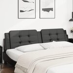 vidaXL Coussin de tête de lit noir 200 cm similicuir