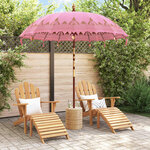 vidaXL Parasol balinais 260 Rose 210-220 cm Coton et bois massif