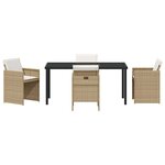 vidaXL Ensemble de salle à manger pour jardin 5 Pièces Beige Poly rotin