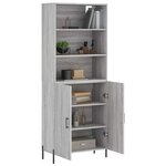 vidaXL Buffet haut Sonoma gris 69 5x34x180 cm Bois d'ingénierie