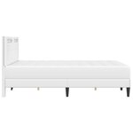 vidaXL Cadre de lit avec bandes LED Blanc 140 x 190 cm Simili cuir