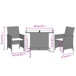 vidaXL Ensemble de bistro 3 Pièces avec coussins beige résine tressée