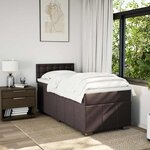 vidaXL Sommier à lattes de lit avec matelas Marron foncé 90x200 cm