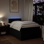vidaXL Sommier à lattes de lit avec matelas noir 120x190 cm tissu