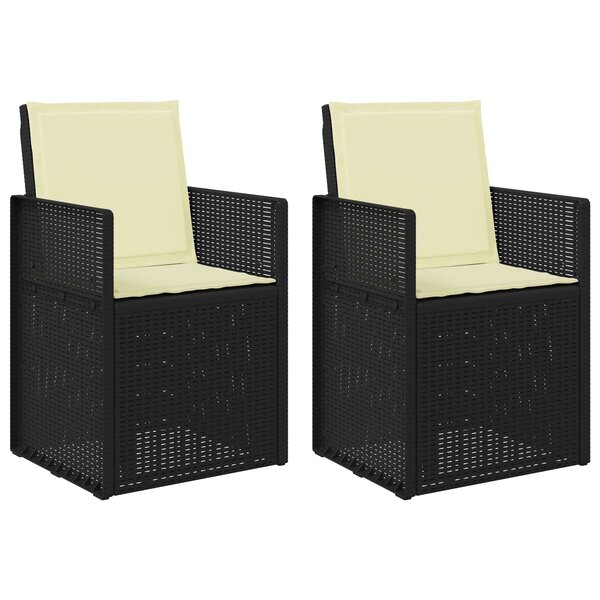 vidaXL Chaises de jardin salle à manger 2 pc Anthracite et crème PP