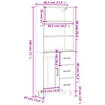 vidaXL Buffet haut Gris béton 69 5x34x180 cm Bois d'ingénierie