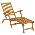 vidaXL Chaise longue d'extérieur repose-pieds et table Acacia solide