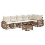 vidaXL Ensemble de canapé de jardin 7 Pièces Beige et blanc crème
