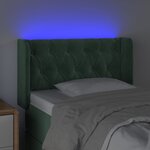 vidaXL Tête de lit à LED Vert foncé 83x16x78/88 cm Velours