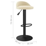 Vidaxl tabouret de bar crème velours