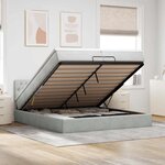 VidaXL Cadre de lit ottoman avec matelas gris clair 200x200 cm velours