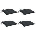 vidaXL Coussins de chaise lot de 4 noir 40x40x7 cm tissu oxford