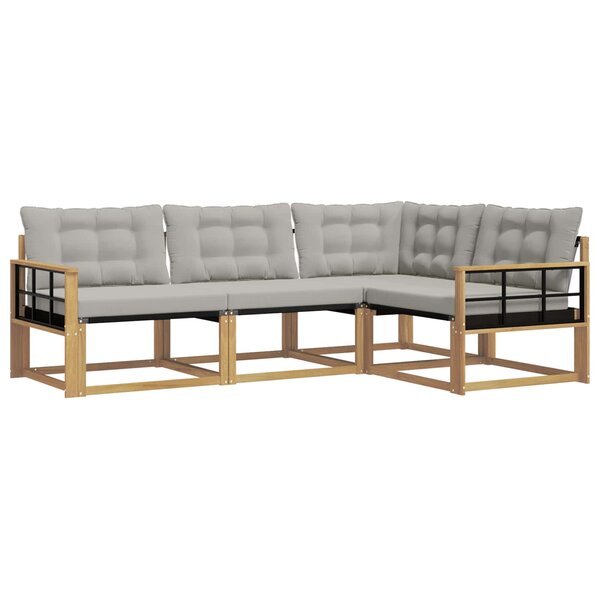 vidaXL Ensemble de canapés d'extérieur 4 pc Blanc et gris clair