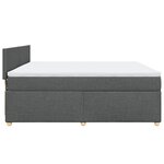 vidaXL Sommier à lattes de lit avec matelas Gris foncé 180x200cm Tissu