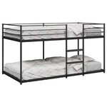 VidaXL Lit superposé sans matelas noir 100x190 cm acier