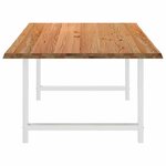 vidaXL Table à manger marron clair bois de chêne massif rectangulaire