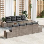 vidaXL Ensemble de canapé de jardin 7 Pièces Gris