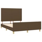 vidaXL Cadre de lit avec tête de lit Marron foncé 140x200 cm Tissu