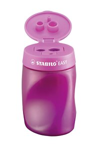Taille-crayon EASYsharpen erergonomique rose avec réservoir - Gaucher STABILO