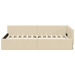 vidaXL Cadre de lit d'angle Crème 90 cm x 190 cm tissu