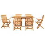 vidaXL Ensemble de salle à manger pour jardin 7 Pièces Marron