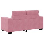 vidaXL Canapé deux places avec coussin Rose Velours
