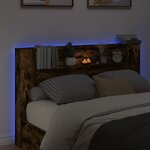 vidaXL Cabinet de Tête de Lit avec LED Chêne Fumé Bois d'ingénierie
