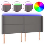 vidaXL Tête de lit à LED Gris 183x16x118/128 cm Similicuir