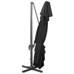 vidaXL Parasol de jardin en porte-à-faux avec double toit noir