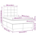 vidaXL Sommier à lattes de lit avec matelas taupe 120x190 cm tissu