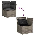 vidaXL Ensemble de canapé de jardin 6 Pièces Gris Poly Rattan