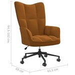 vidaXL Chaise de relaxation Marron Velours