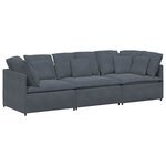 vidaXL Canapé modulaire avec coussins en velours gris foncé