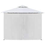 vidaXL Belvédère avec rideaux 600x298x270 cm Blanc 180 g/m²