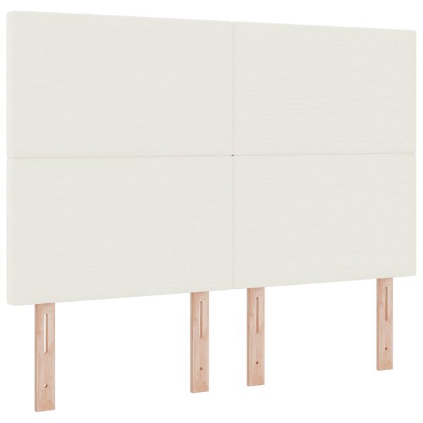 vidaXL Tête de lit LED Crème 144 cm Tissu en velours côtelé