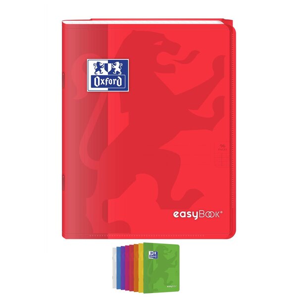 Cahier EASYBOOK Agrafé 17x22cm 96 pages grands carreaux 90g Couleurs aléatoires OXFORD