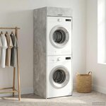 vidaXL Armoire pour machine à laver Béton 67 5 x 68 x 200 cm