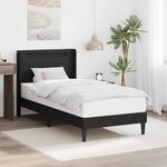 vidaXL Cadre de lit avec bandes LED Noir 90 x 190 cm Simili cuir