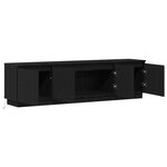 Meuble TV vidaXL avec LED en chêne noir 180x38x49 cm en bois d'ingénierie