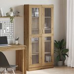 vidaXL Buffet haut chêne artisanal 82 5x30 5x185 cm bois d'ingénierie