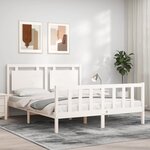 vidaXL Cadre de lit sans matelas blanc bois de pin massif